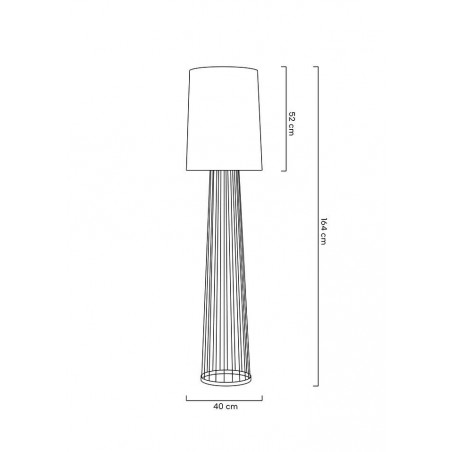 Lampa podłogowa HOLMES STRAIGHT złota z czarnym kloszem -  metal