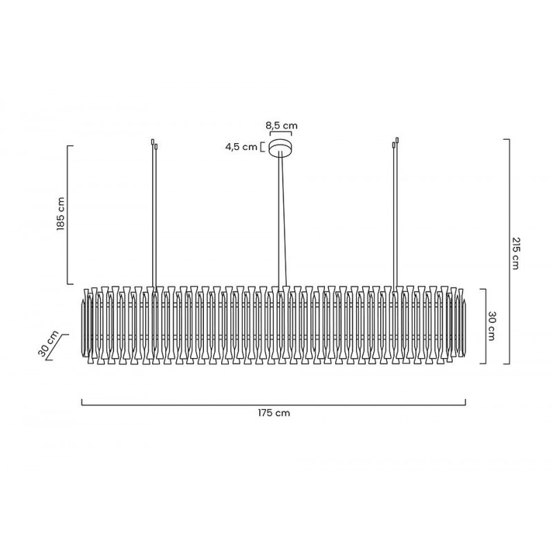 Lampa wisząca GALLIANO LONG ciemne złoto - aluminium, stal węglowa