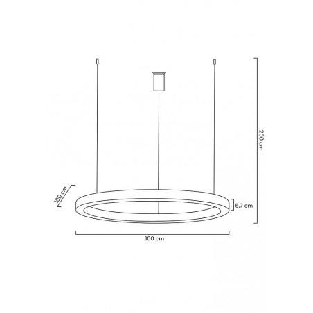 Lampa wisząca RING 100 złota - LED, stal