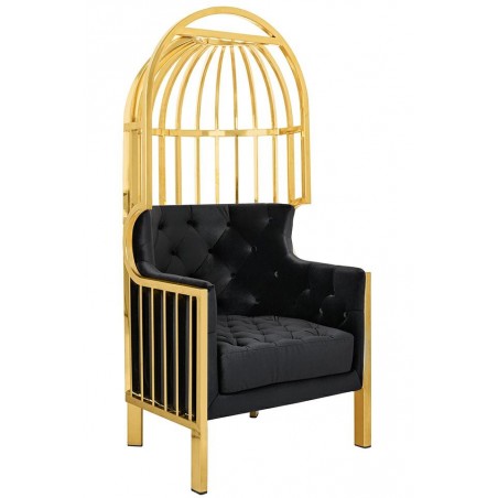 Fotel LORD złoty / czarny