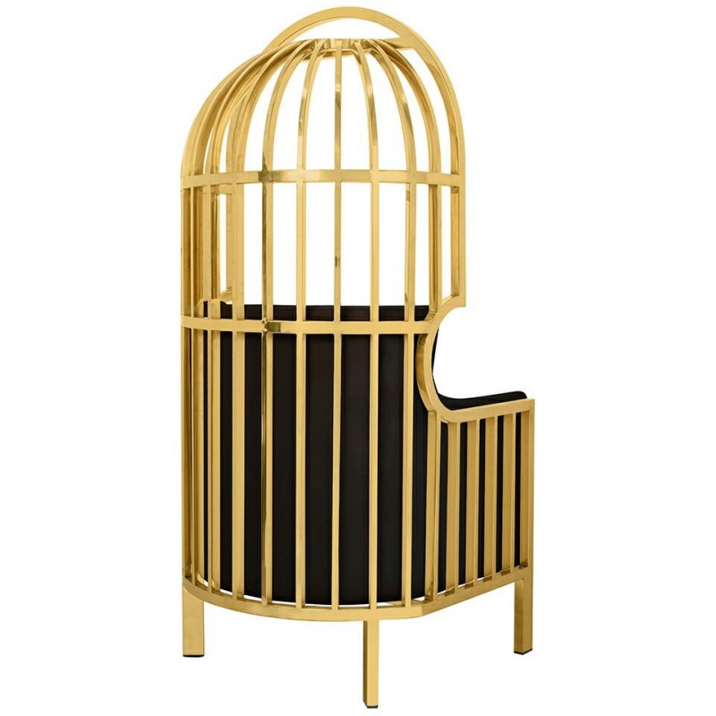 Fotel LORD złoty / czarny