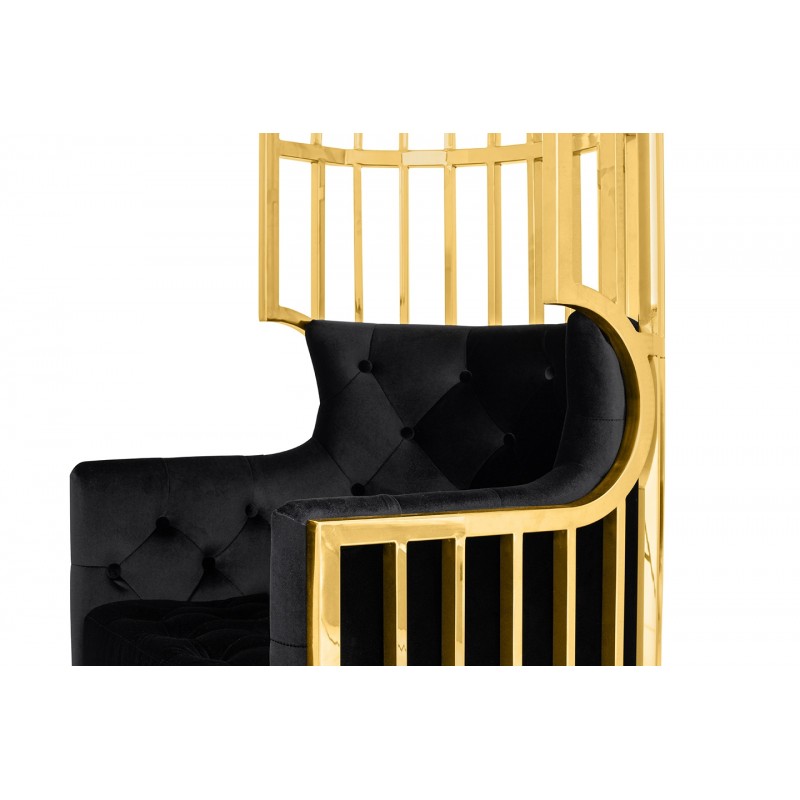 Fotel LORD złoty / czarny