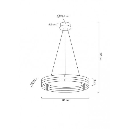 MOOSEE lampa wisząca SATURNUS 85 złota - LED, kryształ, stal szczotkowana