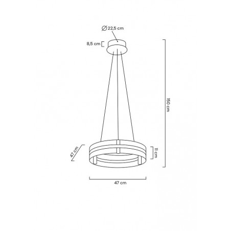 MOOSEE lampa wisząca SATURNUS 47 złota - LED, kryształ, stal szczotkowana