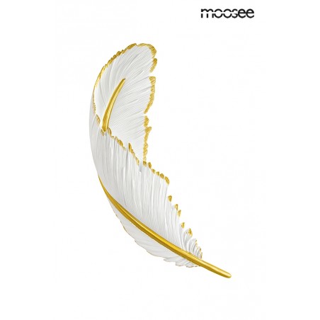 MOOSEE lampa ścienna PIÓRKO 65  biała / złota