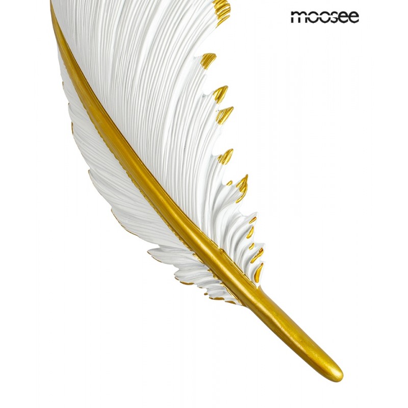 MOOSEE lampa ścienna PIÓRKO 65  biała / złota