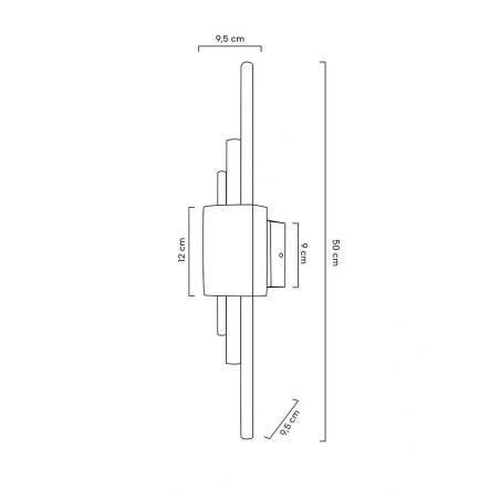 MOOSEE lampa ścienna EVANS czarna / złota