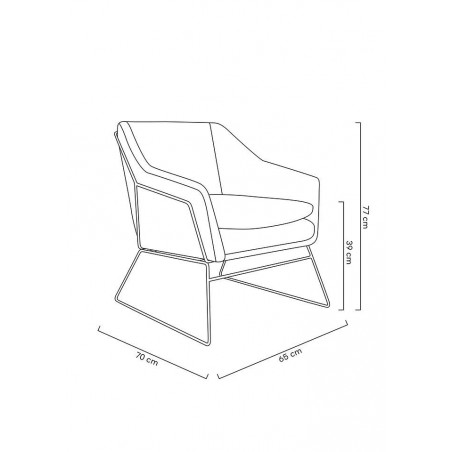Fotel EMMA VELVET ciemny szary welur - podstawa czarna