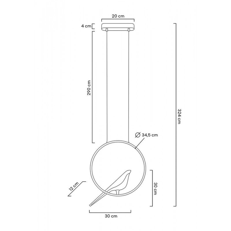 MOOSEE lampa wisząca BIRD złota