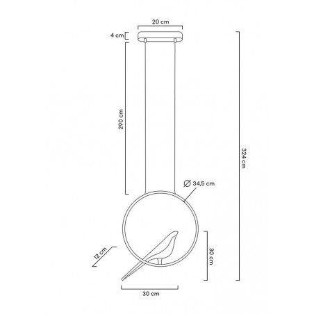 MOOSEE lampa wisząca BIRD złota