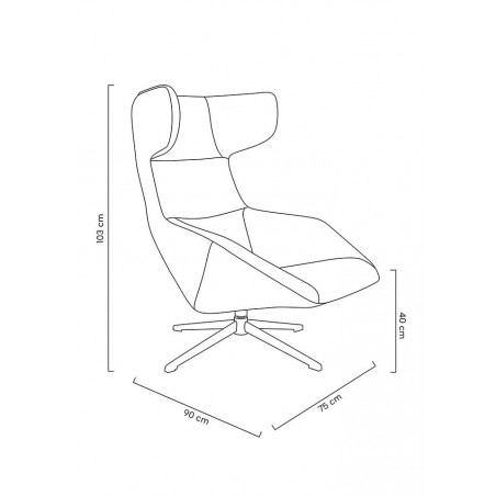 Fotel obrotowy VITA VELVET czarny PU