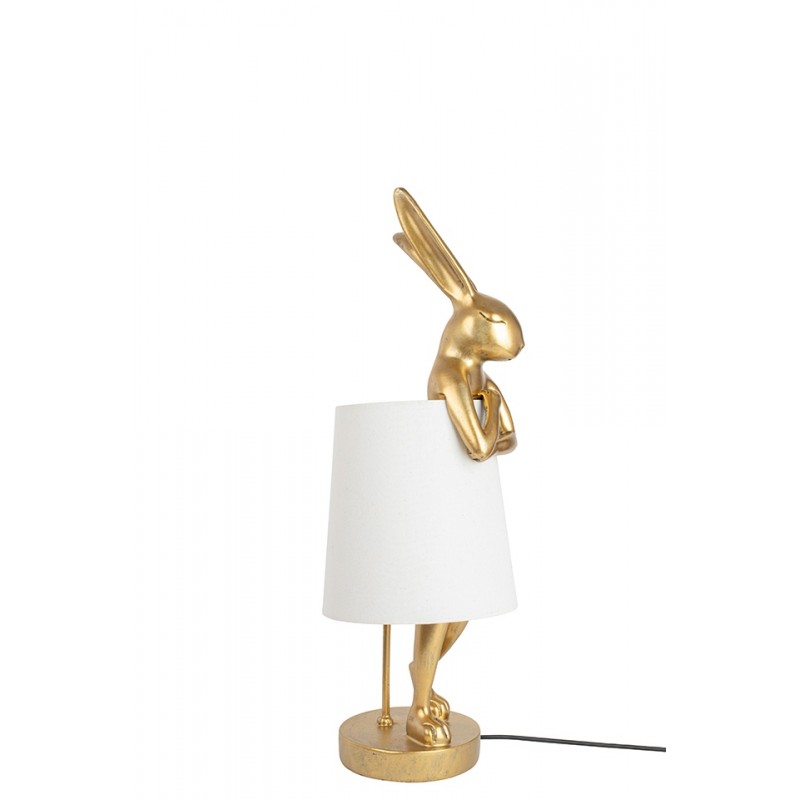 KARE lampa stołowa RABBIT 50 cm złota / biała