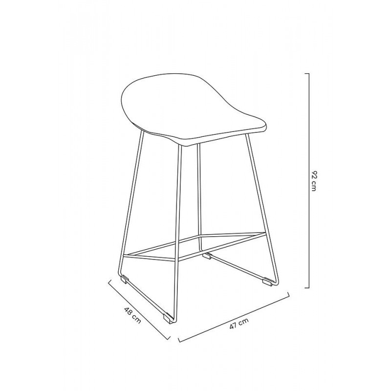 Hoker ROLF czarny 66 cm - polipropylen, metal
