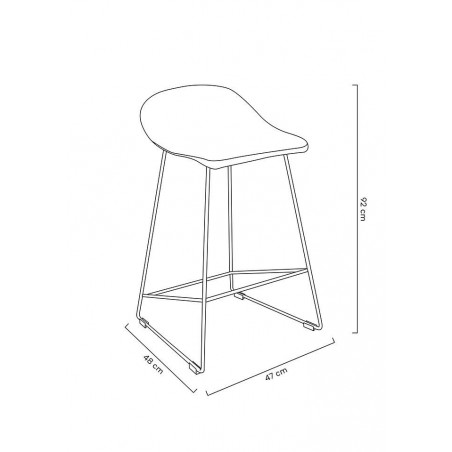 Hoker ROLF czarny 66 cm - polipropylen, metal