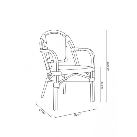 Krzesło CAFE PARIS brązowe rattan