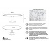 Stół TULIP ELLIPSE MARBLE CARRARA biały - blat owalny marmurowy, metal