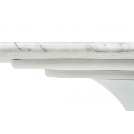 Stół TULIP ELLIPSE MARBLE CARRARA biały - blat owalny marmurowy, metal