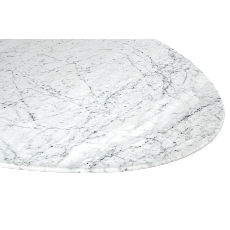 Stół TULIP ELLIPSE MARBLE CARRARA biały - blat owalny marmurowy, metal
