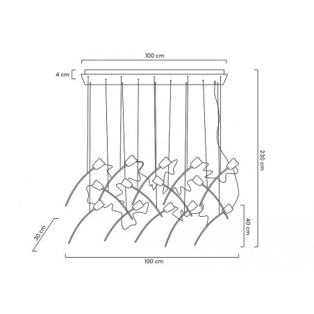 MOOSEE lampa wisząca TULIPPE 14 LINE  złota