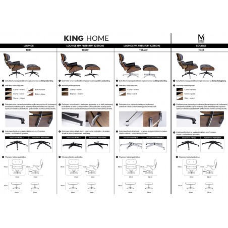 Fotel LOUNGE czarny / róża - skóra naturalna