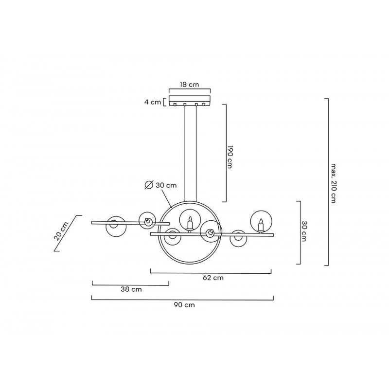 MOOSEE lampa wisząca ALURE LINE TWIN 90 czarna