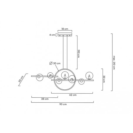 MOOSEE lampa wisząca ALURE LINE TWIN 90 czarna