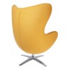 Fotel EGG SZEROKI musztardowy.13 - wełna, podstawa stal