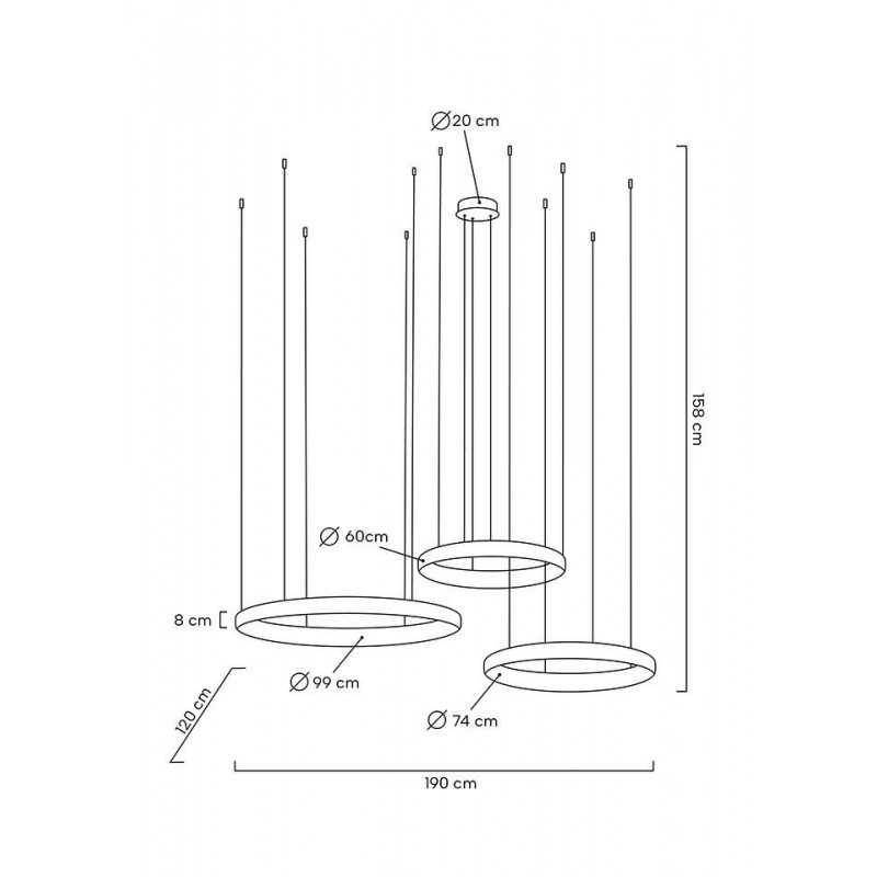 MOOSEE lampa wisząca LIBERTY 3B złota