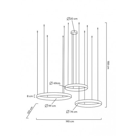 MOOSEE lampa wisząca LIBERTY 3B złota