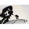 Leżanka DIVANO PONY czarno biała - skóra naturalna, chrom