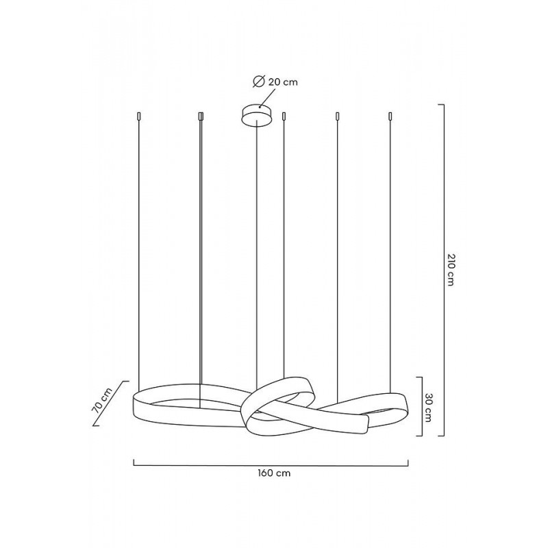 MOOSEE lampa wisząca WAVE 160B chrom
