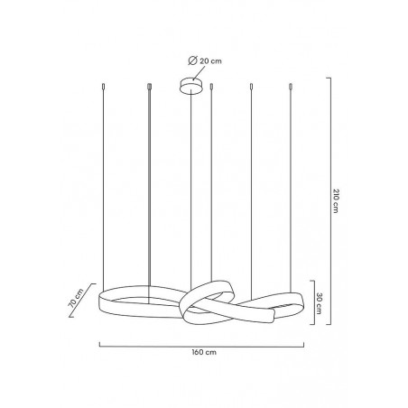 MOOSEE lampa wisząca WAVE 160B chrom