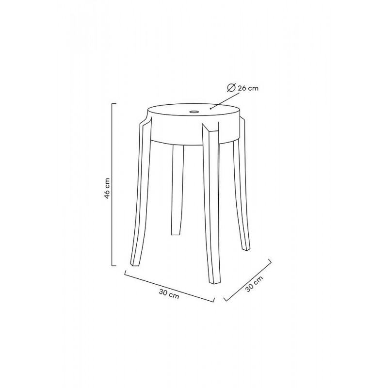 Stołek CHARLES 46 transparentny - poliwęglan