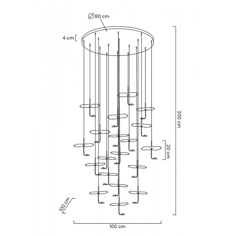 MOOSEE lampa wisząca LEAFS DISC złota