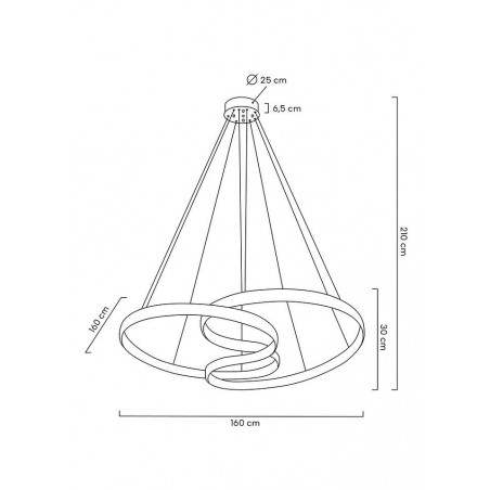 MOOSEE lampa wisząca WAVE 160A chrom