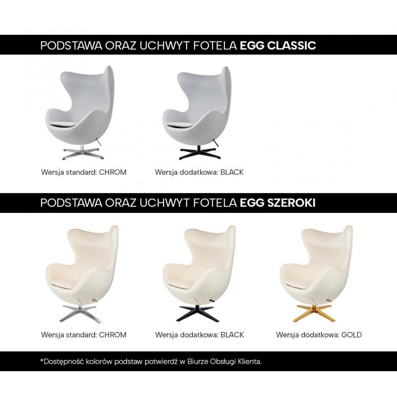 Fotel EGG SZEROKI PU czarny