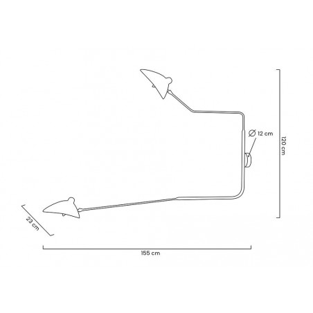 MOOSEE lampa ścienna RAVEN 2 - aluminium, stal węglowa