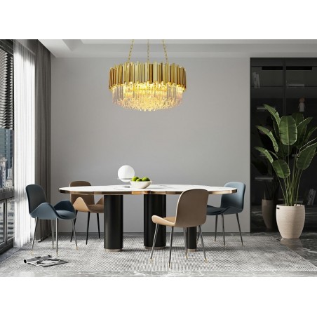 Lampa wisząca IMPERIAL GOLD 60 - stal, kryształ