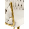Krzesło TRESSE beżowe - welur, podstawa złota
