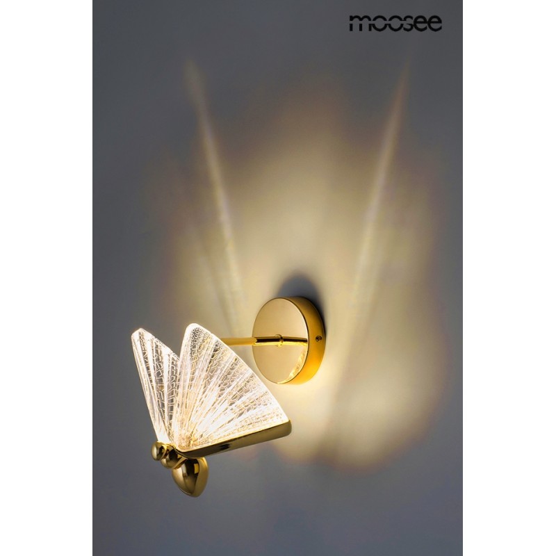 MOOSEE lampa ścienna BUTTERFLY M złota