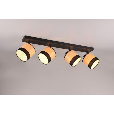 RL Reflektor sufitowy BOLZANO R81664032 czarny, drewno jasne i ciemne