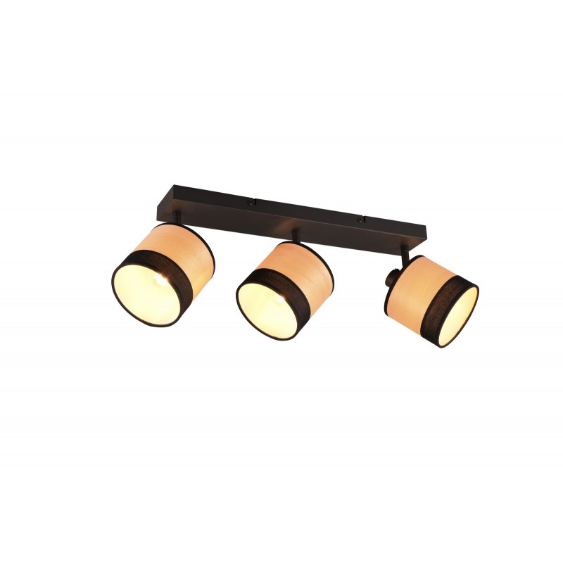 RL Reflektor sufitowy BOLZANO R81663032 czarny, drewno jasne i ciemne