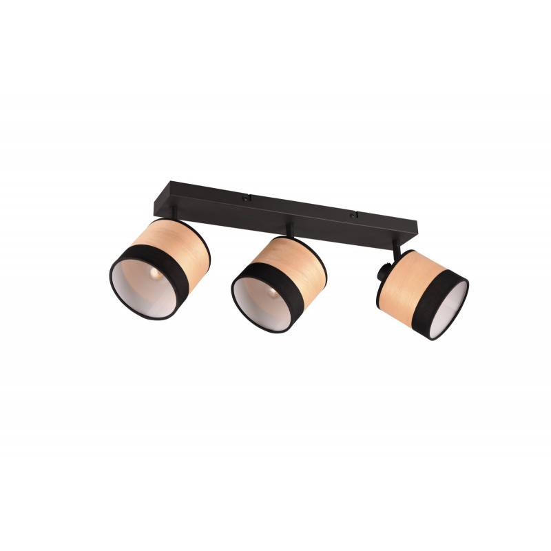 RL Reflektor sufitowy BOLZANO R81663032 czarny, drewno jasne i ciemne