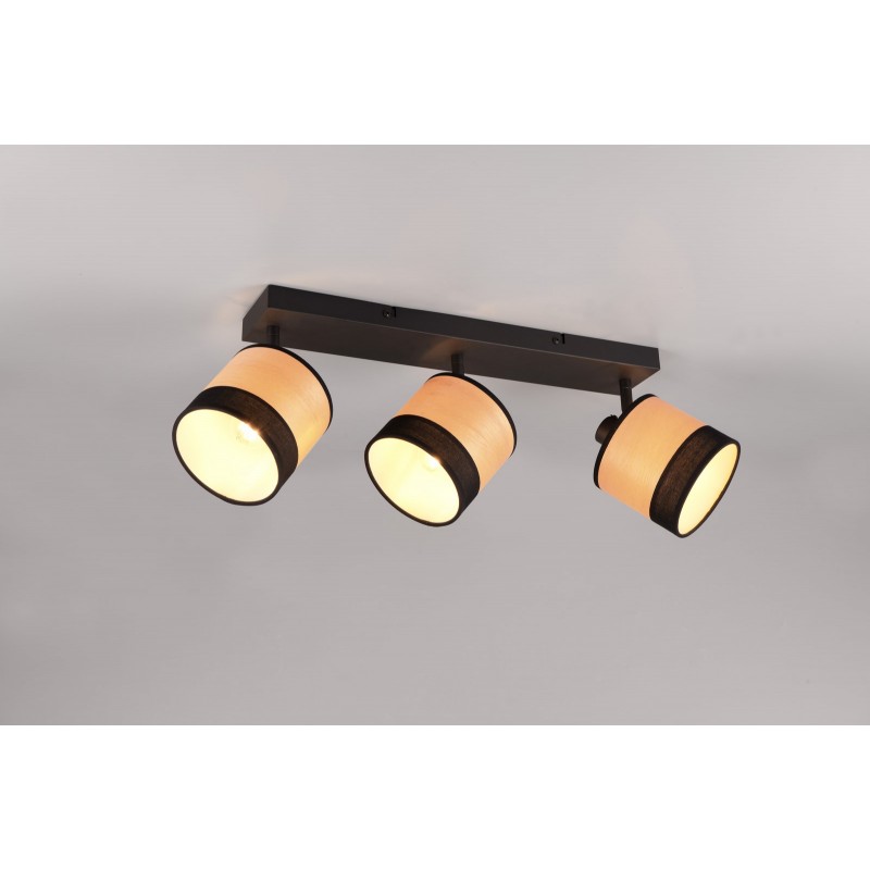 RL Reflektor sufitowy BOLZANO R81663032 czarny, drewno jasne i ciemne
