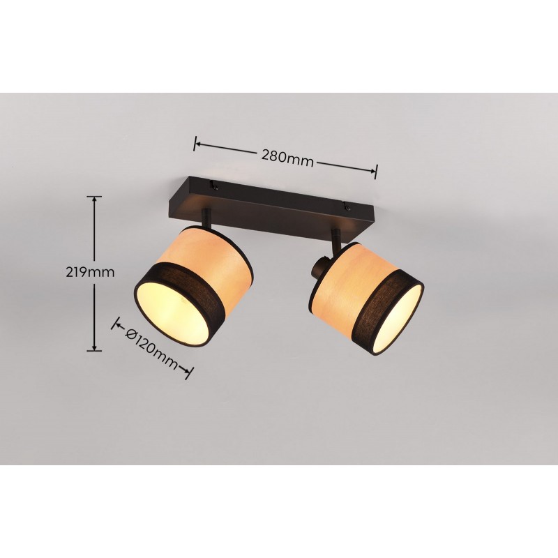 RL Kinkiet BOLZANO R81662032 czarny, drewno jasne i ciemne