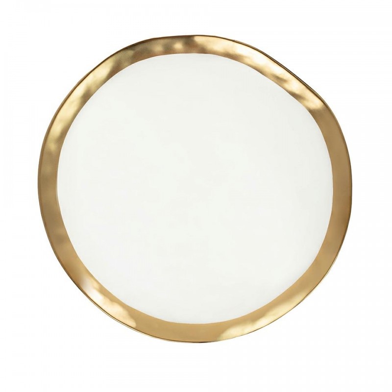 KARE talerz BELL 31 cm biało-złoty