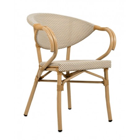 Krzesło BISTRO PARIS ARM jasnobrązowe rattan
