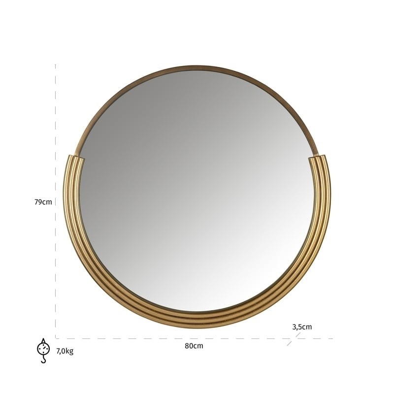 RICHMOND lustro ścienne AFTON L - szczotkowane złoto