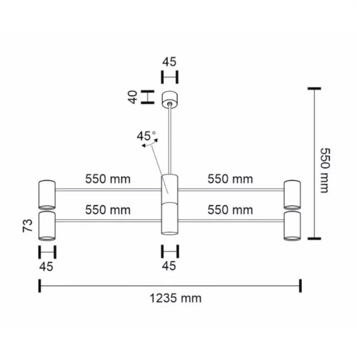 Shilo Lampa Wisząca Sakata IP20 Czarna 7830R