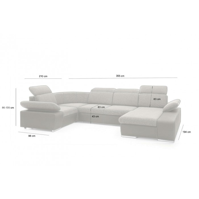 Narożnik CONTINENTAL L z funkcją spania - I...